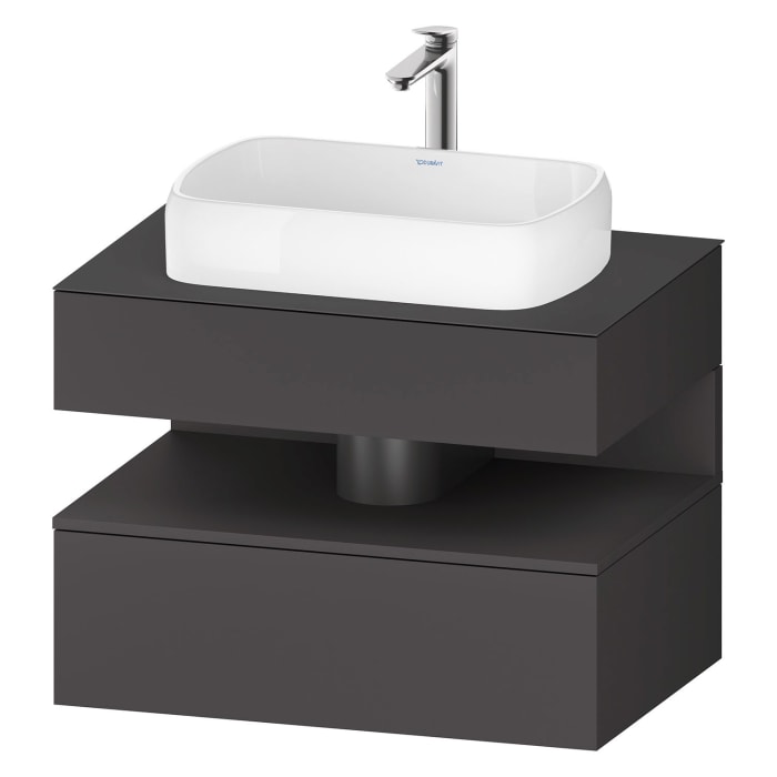 Duravit Qatego Konsolenwaschtischunterbau mit Ausschnitt mittig 80 x 60 cm, 2 Auszüge, mit LED Beleuchtung