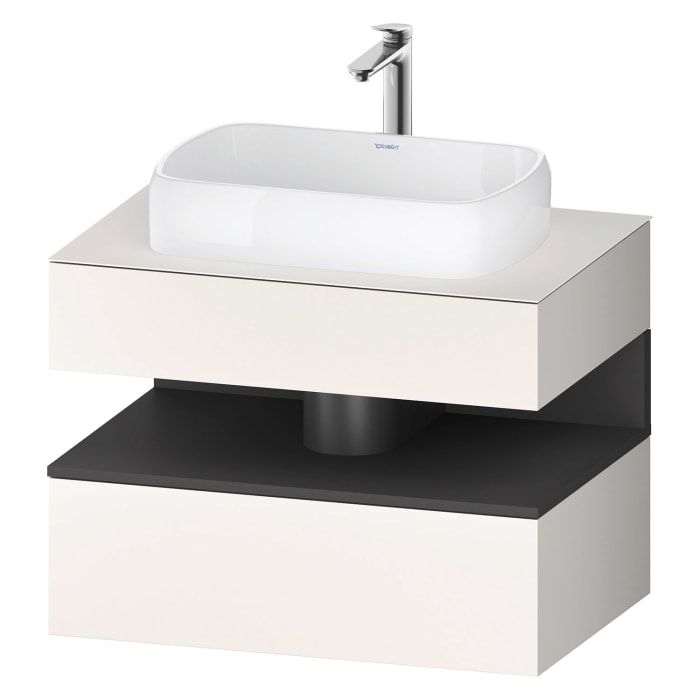 Duravit Qatego Konsolenwaschtischunterbau mit Ausschnitt mittig 80 x 60 cm, 2 Auszüge