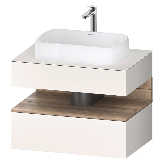 Duravit Qatego Konsolenwaschtischunterbau mit Ausschnitt mittig 80 x 60 cm, 2 Auszüge, mit LED Beleuchtung