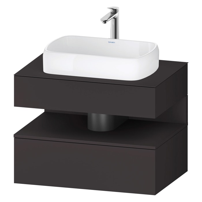 Duravit Qatego Konsolenwaschtischunterbau mit Ausschnitt mittig 80 x 60 cm, 2 Auszüge, mit LED Beleuchtung