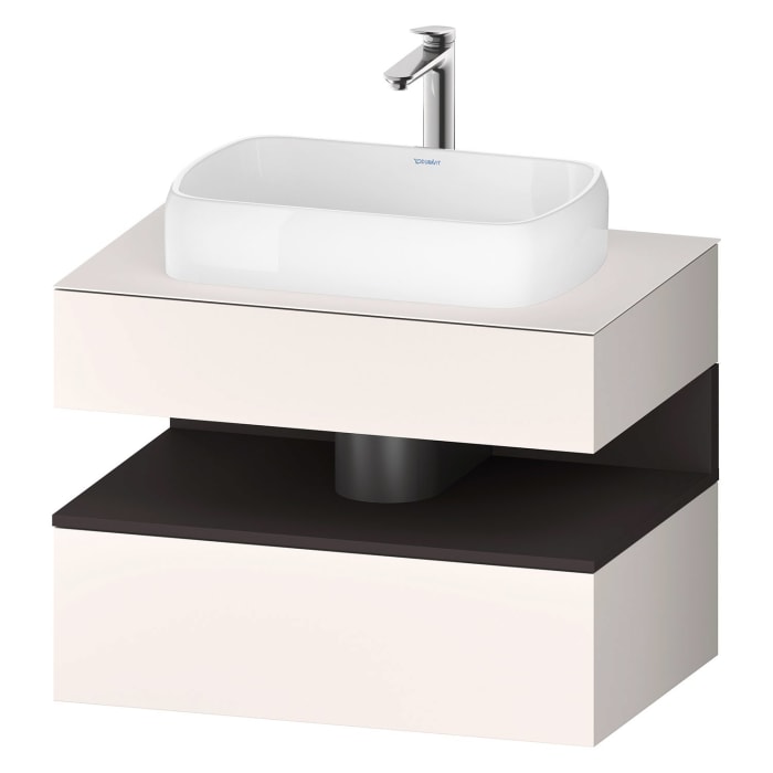 Duravit Qatego Konsolenwaschtischunterbau mit Ausschnitt mittig 80 x 60 cm, 2 Auszüge