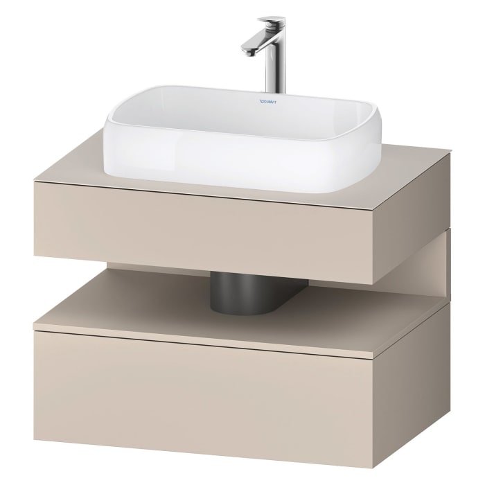 Duravit Qatego Konsolenwaschtischunterbau mit Ausschnitt mittig 80 x 60 cm, 2 Auszüge