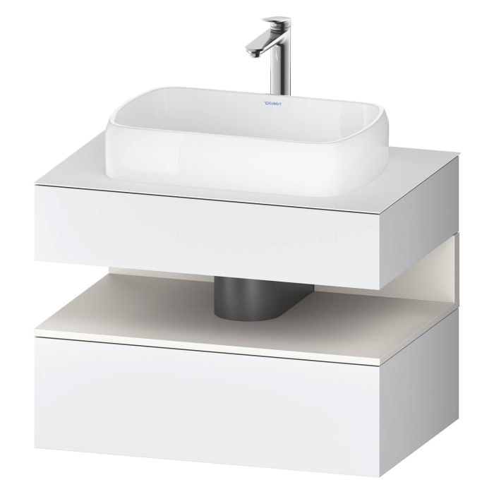 Duravit Qatego Konsolenwaschtischunterbau mit Ausschnitt mittig 80 x 60 cm, 2 Auszüge, mit LED Beleuchtung