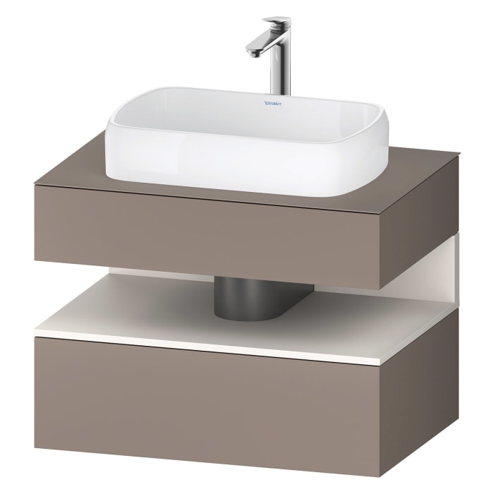 Duravit Qatego Konsolenwaschtischunterbau mit Ausschnitt mittig 80 x 60 cm, 2 Auszüge, mit LED Beleuchtung