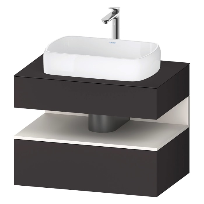 Duravit Qatego Konsolenwaschtischunterbau mit Ausschnitt mittig 80 x 60 cm, 2 Auszüge