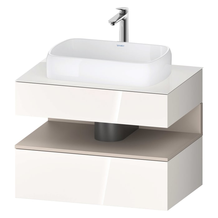 Duravit Qatego Konsolenwaschtischunterbau mit Ausschnitt mittig 80 x 60 cm, 2 Auszüge, mit LED Beleuchtung