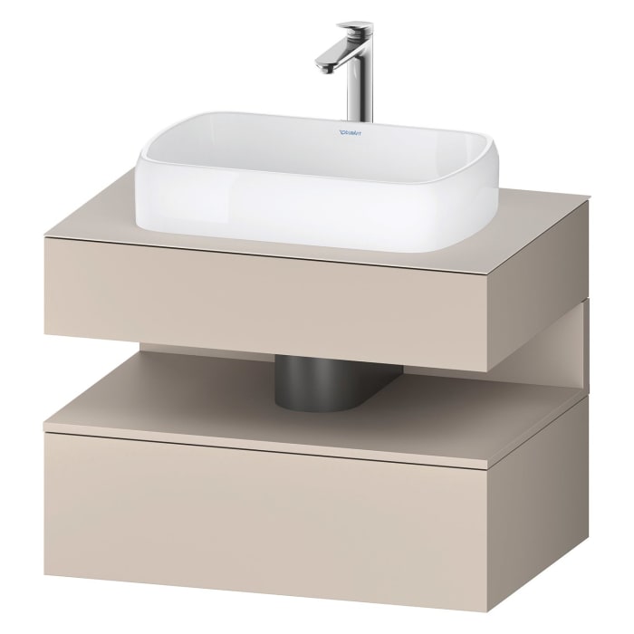 Duravit Qatego Konsolenwaschtischunterbau mit Ausschnitt mittig 80 x 60 cm, 2 Auszüge, mit LED Beleuchtung