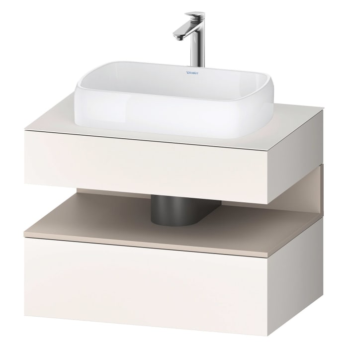 Duravit Qatego Konsolenwaschtischunterbau mit Ausschnitt mittig 80 x 60 cm, 2 Auszüge, mit LED Beleuchtung