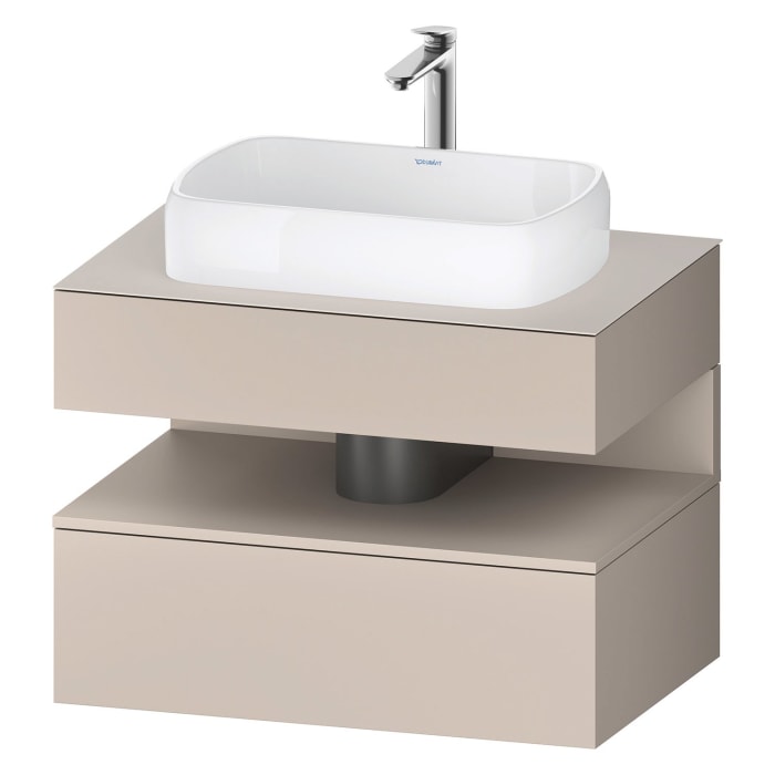 Duravit Qatego Konsolenwaschtischunterbau mit Ausschnitt mittig 80 x 60 cm, 2 Auszüge, mit LED Beleuchtung
