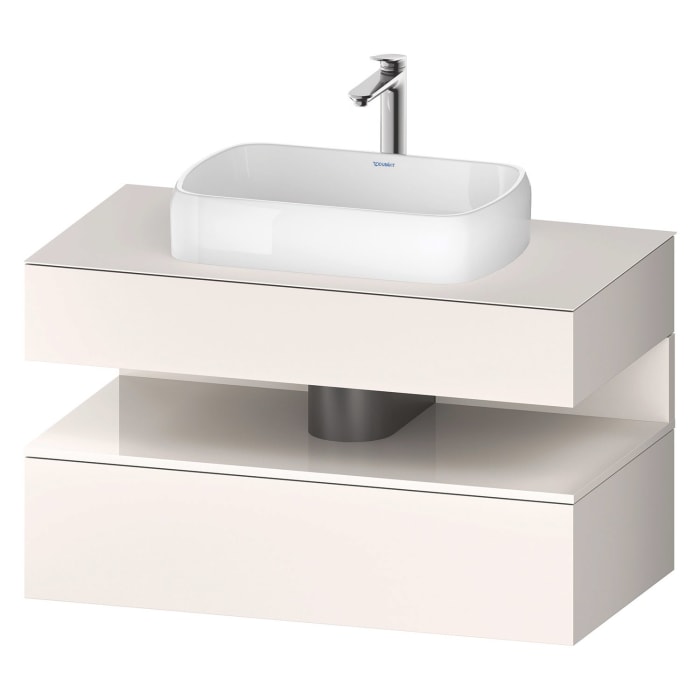 Duravit Qatego Konsolenwaschtischunterbau mit Ausschnitt mittig 100 x 60 cm, 2 Auszüge, mit LED Beleuchtung