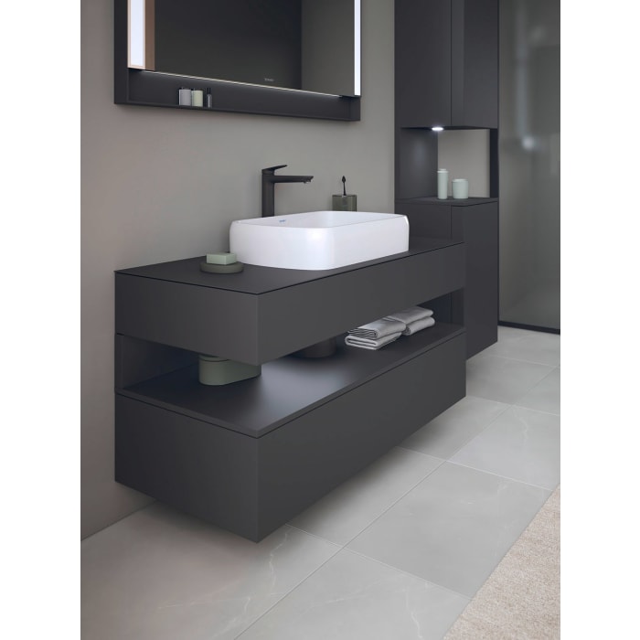 Duravit Qatego Konsolenwaschtischunterbau mit Ausschnitt mittig 120 x 60 cm, 2 Auszüge, mit LED Beleuchtung