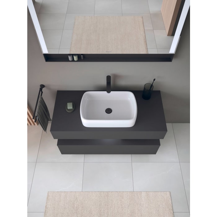 Duravit Qatego Konsolenwaschtischunterbau mit Ausschnitt mittig 120 x 60 cm, 2 Auszüge, mit LED Beleuchtung