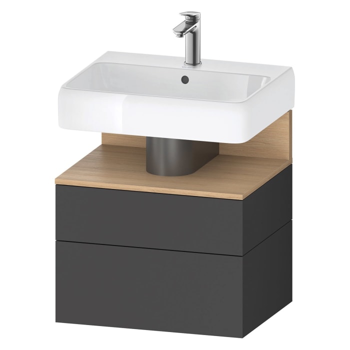 Duravit Qatego Waschtischunterschrank 59 x 59 cm, 2 Auszüge, mit LED Beleuchtung
