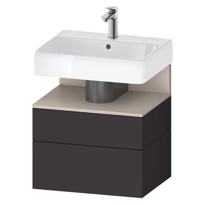Duravit Qatego Waschtischunterschrank 59 x 59 cm, 2 Auszüge, mit LED Beleuchtung