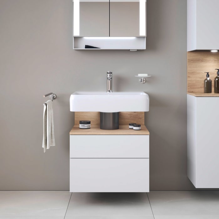 Duravit Qatego Waschtischunterschrank 59 x 59 cm, 2 Auszüge, mit LED Beleuchtung