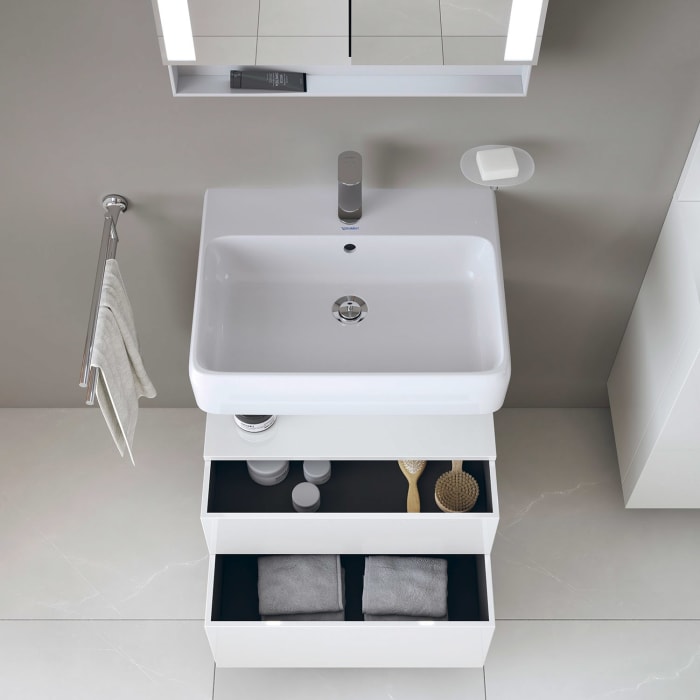 Duravit Qatego Waschtischunterschrank 59 x 59 cm, 2 Auszüge, mit LED Beleuchtung