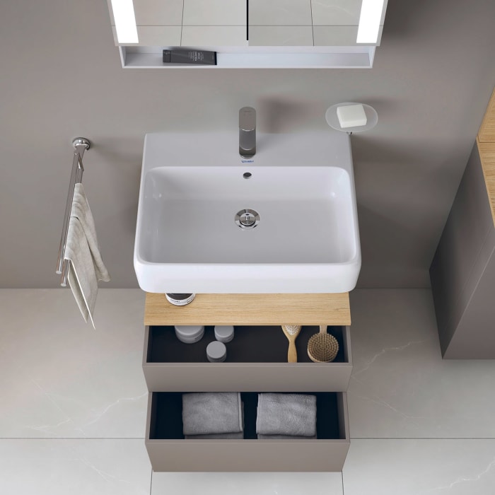 Duravit Qatego Waschtischunterschrank 59 x 59 cm, 2 Auszüge, mit LED Beleuchtung