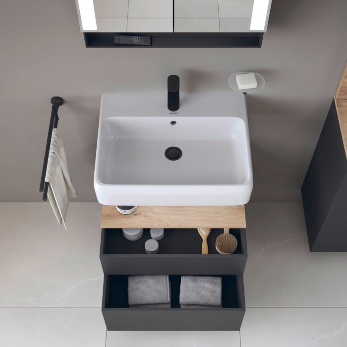 Duravit Qatego Waschtischunterschrank 59 x 59 cm, 2 Auszüge, mit LED Beleuchtung