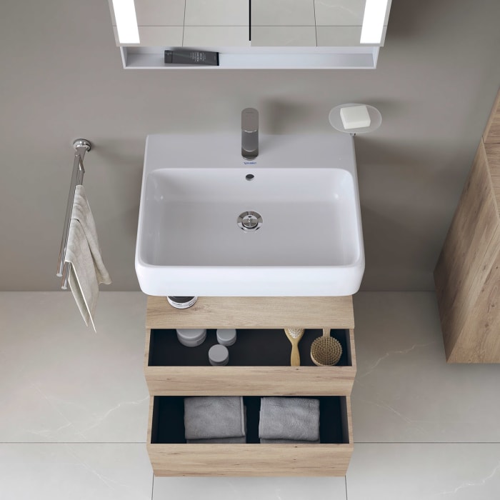 Duravit Qatego Waschtischunterschrank 59 x 59 cm, 2 Auszüge, mit LED Beleuchtung