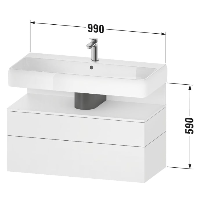 Duravit Qatego Waschtischunterschrank 99 x 59 cm, 2 Auszüge, mit LED Beleuchtung