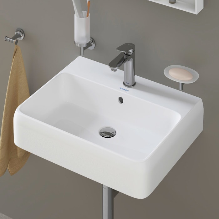 Duravit Qatego Waschtisch 60 x 47 cm, 1 Hahnloch, mit HygieneGlace