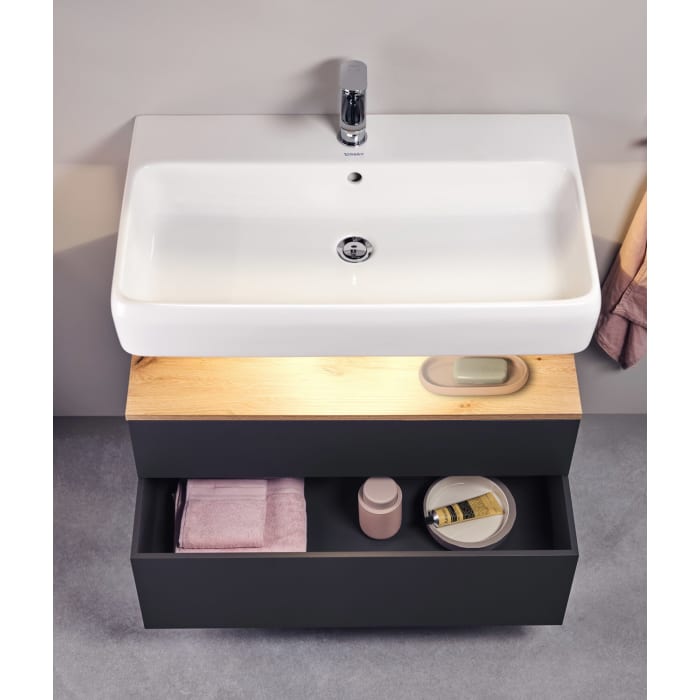 Duravit Qatego Waschtisch 80 x 47 cm, 1 Hahnloch, mit HygieneGlace