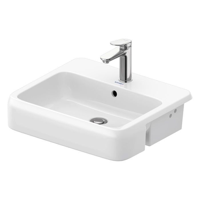 Duravit Qatego Halbeinbauwaschtisch 55 x 47 cm, mit HygieneGlace