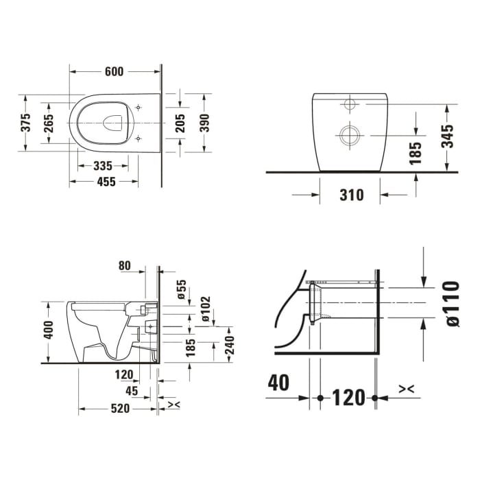 Duravit Qatego Stand-WC mit HygieneGlace