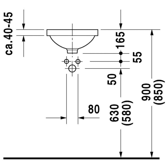 Duravit Architec Einbauwaschtisch 32,5 cm