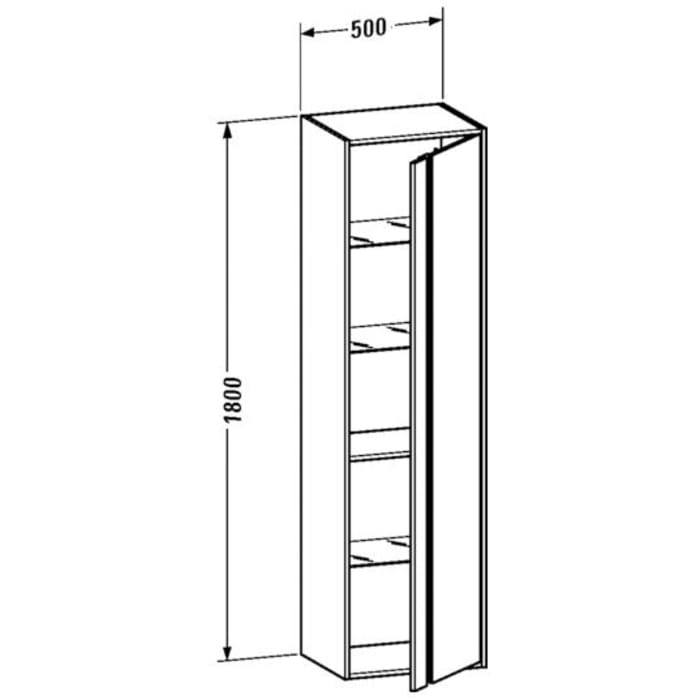 Duravit Ketho Hochschrank 50 x 180 cm, Türanschlag rechts