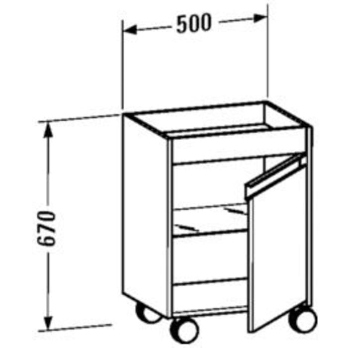 Duravit Ketho Rollcontainer, Türanschlag rechts