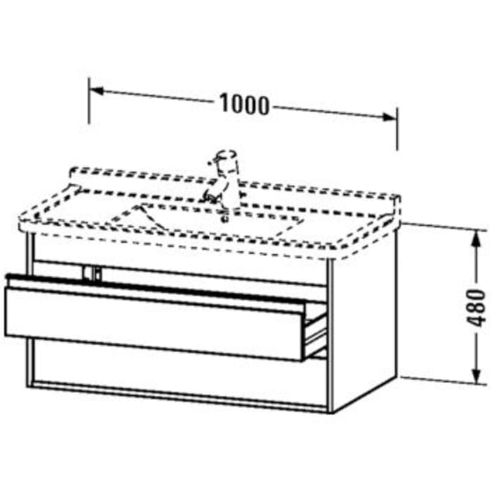 Duravit Ketho Waschtischunterbau für Starck 3 Möbelwaschtisch 105 cm, 2 Auszügen