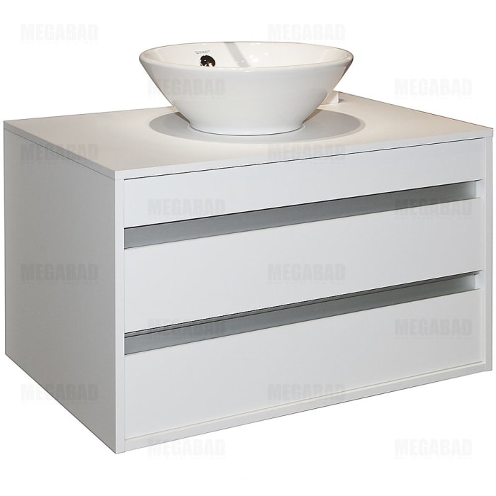 Duravit Ketho Waschtischunterbau 80 cm wandhängend, 2 Auszügen, für 1 Aufsatzbecken mittig