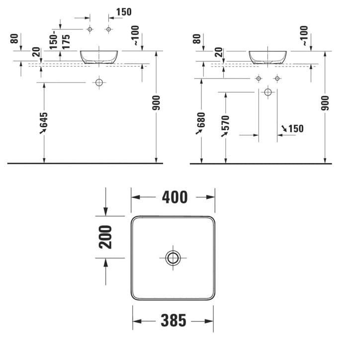 Duravit Sivida Waschtisch mit Konsole 108 x 50 cm