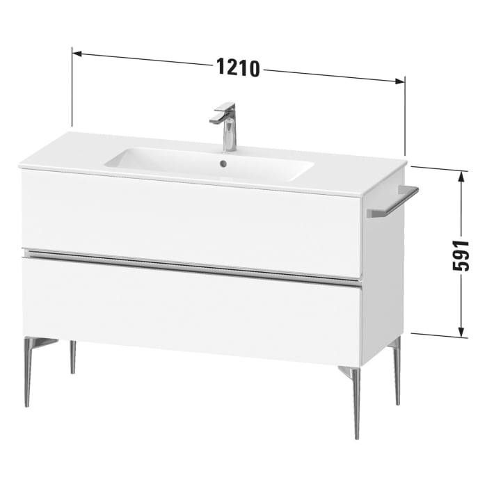 Duravit Sivida Waschtischunterbau bodenstehend 121 x 59,1 cm mit 2 Auszügen