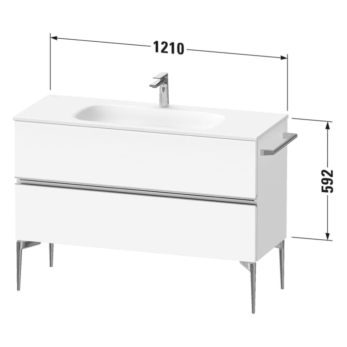 Duravit Sivida Waschtischunterbau bodenstehend 121 x 59,2 cm mit 2 Auszügen