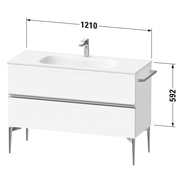 Duravit Sivida Waschtischunterbau bodenstehend 121 x 59,2 cm mit 2 Auszügen