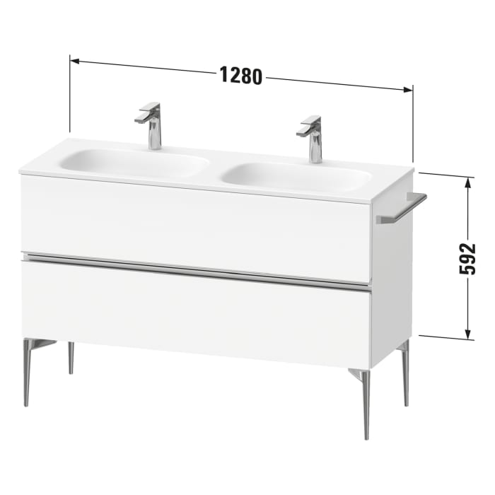 Duravit Sivida Waschtischunterbau bodenstehend 128 x 59,2 cm mit 2 Auszügen
