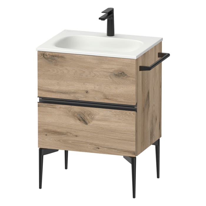 Duravit Sivida Waschtischunterbau bodenstehend 61 x 59,2 cm mit 2 Auszügen