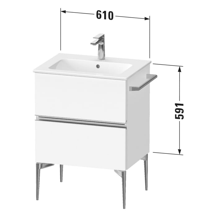 Duravit Sivida Waschtischunterbau bodenstehend 61 x 59,1 cm mit 2 Auszügen
