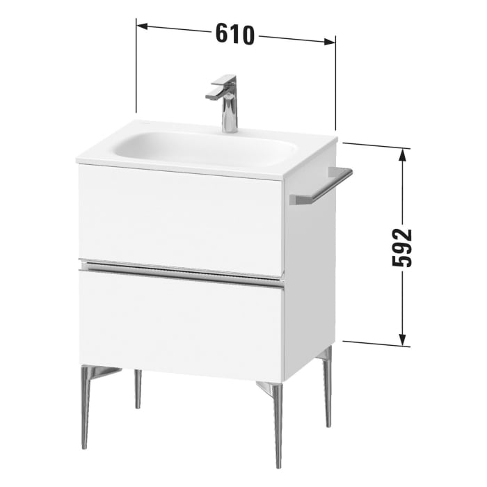 Duravit Sivida Waschtischunterbau bodenstehend 61 x 59,2 cm mit 2 Auszügen