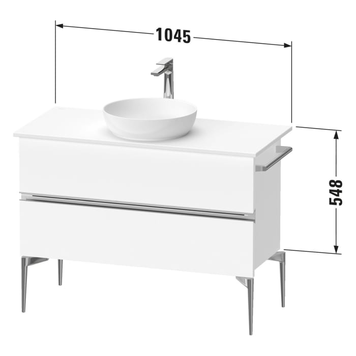 Duravit Sivida Konsolenwaschtischunterbau bodenstehend 104,5 x 54,8 cm mit 2 Auszügen