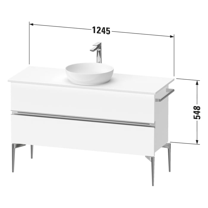 Duravit Sivida Konsolenwaschtischunterbau bodenstehend 124,5 x 54,8 cm mit 2 Auszügen