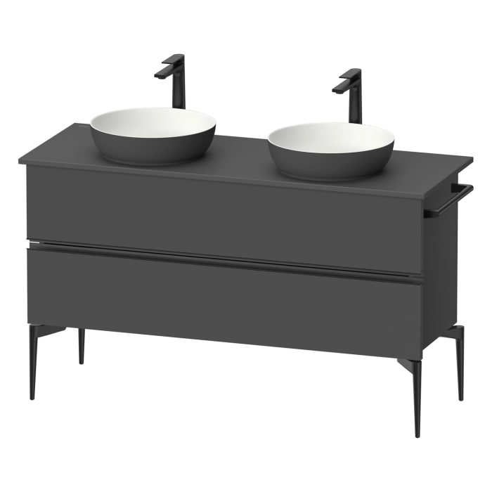 Duravit Sivida Konsolenwaschtischunterbau bodenstehend 131,5 x 54,8 cm mit 2 Auszügen