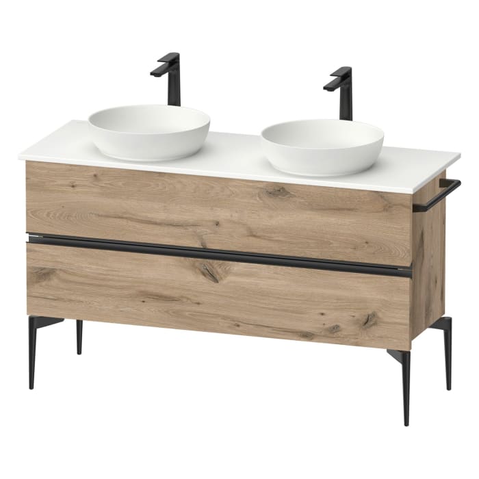 Duravit Sivida Konsolenwaschtischunterbau bodenstehend 131,5 x 54,8 cm mit 2 Auszügen