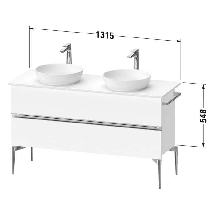 Duravit Sivida Konsolenwaschtischunterbau bodenstehend 131,5 x 54,8 cm mit 2 Auszügen