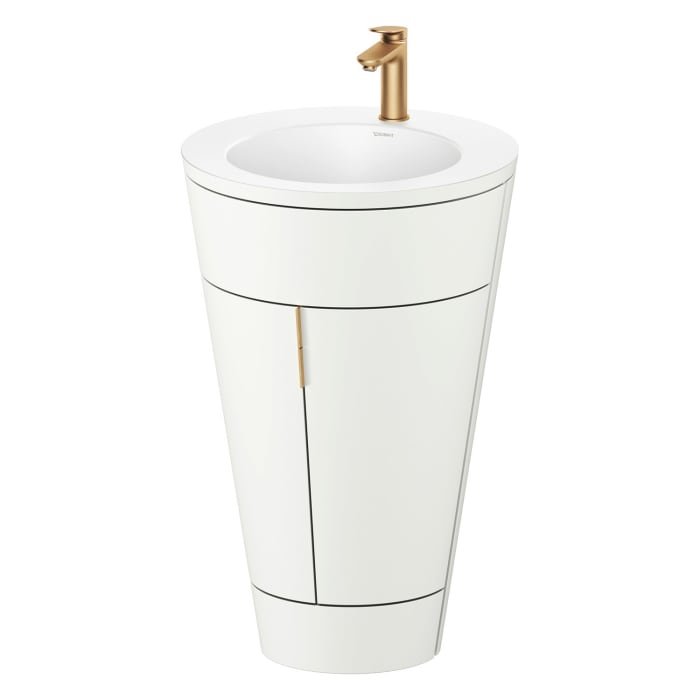 Duravit Starck 1 c-bonded Waschtisch mit Unterschrank bodenstehend, 2 Türen und Innenbeleuchtung