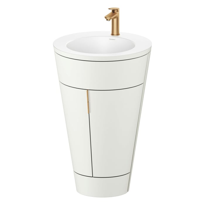 Duravit Starck 1 c-bonded Waschtisch mit Unterschrank bodenstehend, 2 Türen und Innenbeleuchtung