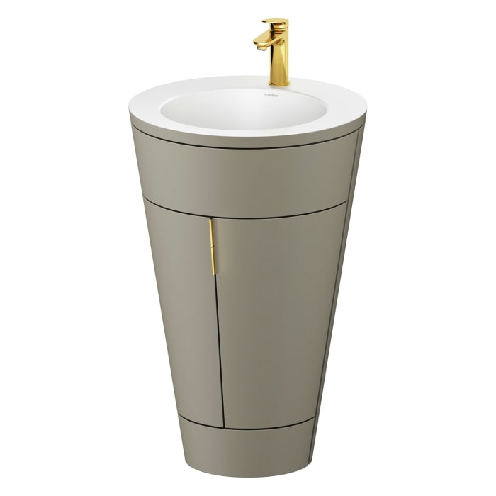 Duravit Starck 1 c-bonded Waschtisch mit Unterschrank bodenstehend, 2 Türen und Innenbeleuchtung