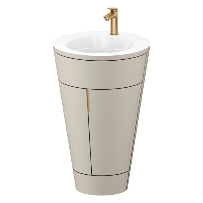 Duravit Starck 1 c-bonded Waschtisch mit Unterschrank bodenstehend, 2 Türen und Innenbeleuchtung